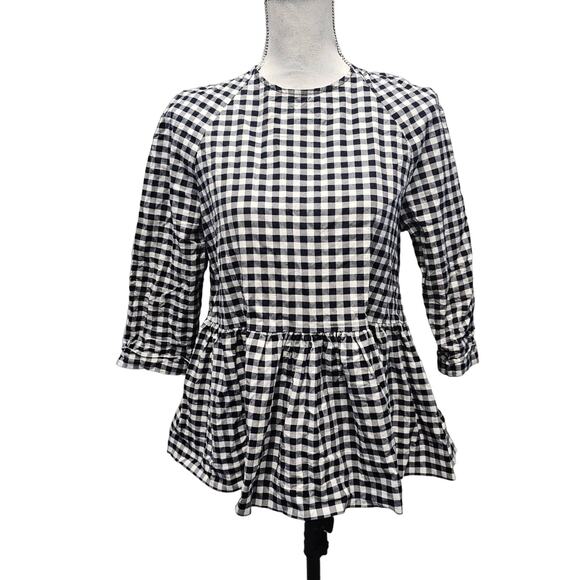 Victoria Beckham For Target Gingham Peplum Top Size XS - Picture 1 of 4